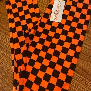 Cat & Jack Bold Orange and Black Checkered Pants